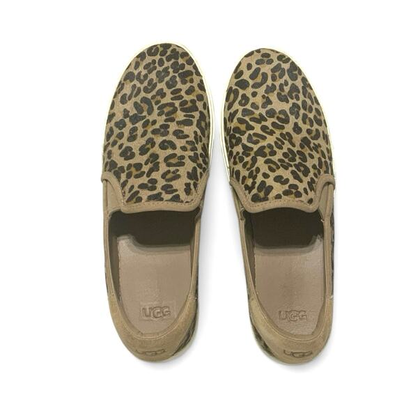 UGG Women’s Jass Exotic Slip-On Leopard Print Cow Hair Sneakers Size 11 M - Picture 6 of 10